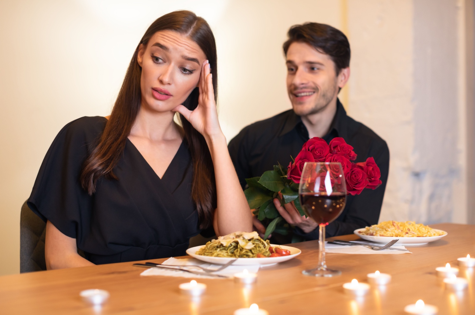 woman not happy with first date