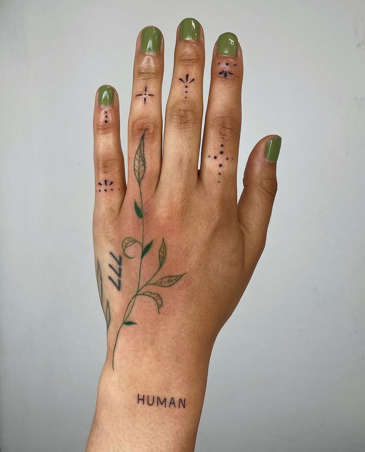 vines hand tattoo