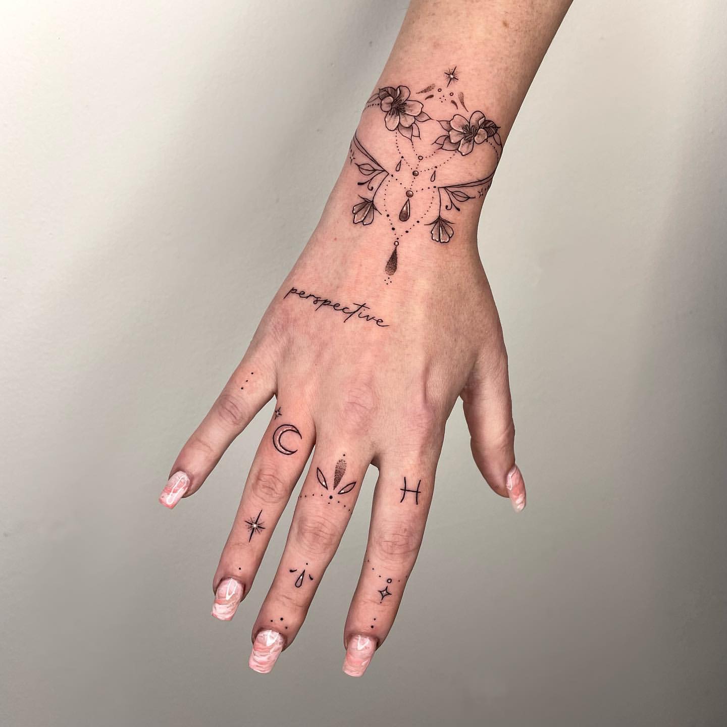 mix and match hand tattoo