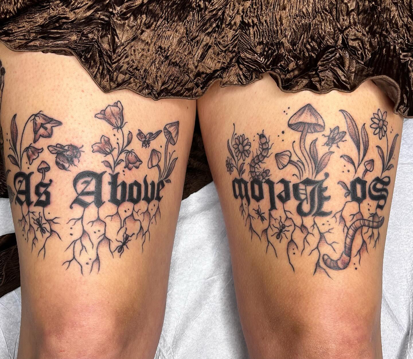 double leg tattoo