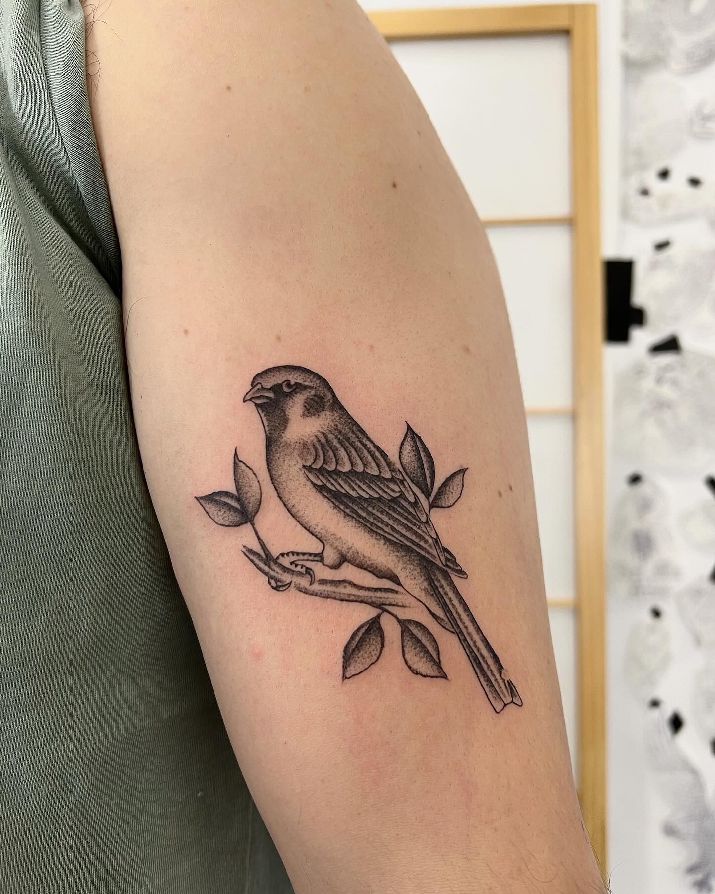 dotwork bird tattoo
