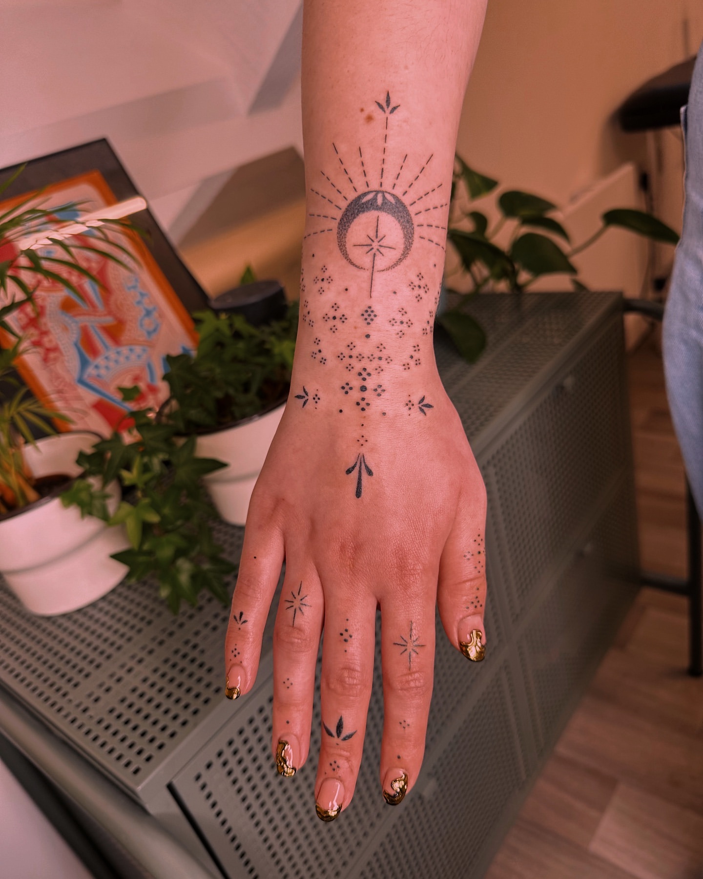 handpoke hand tattoos