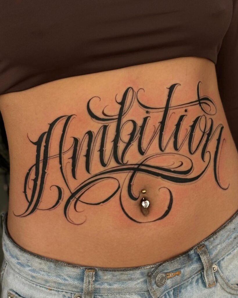 Tatuagem Ambition Script