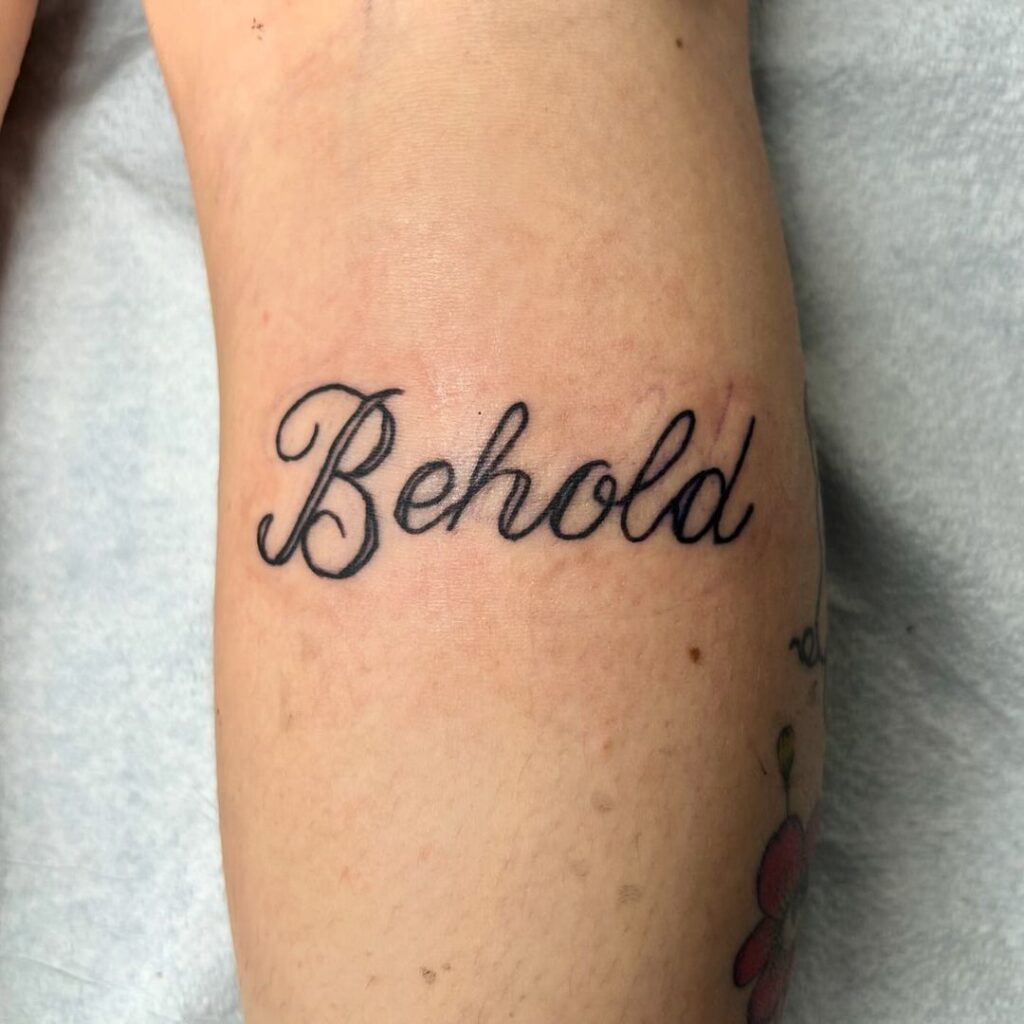 Behold Forearm Script Ink