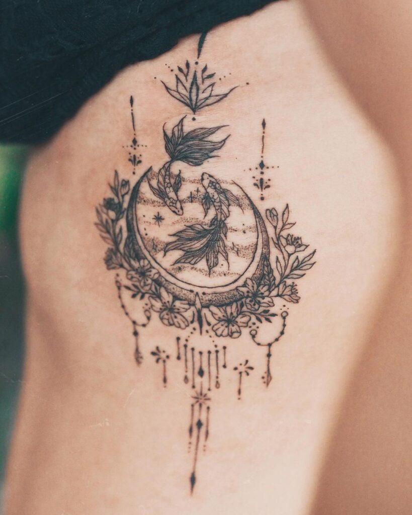 Tatuaggio boho dei Pesci