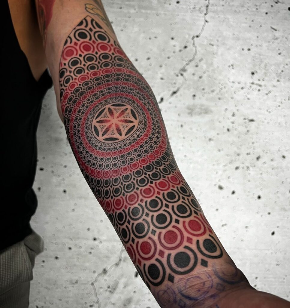 Red And Black Tattoo Sleeve