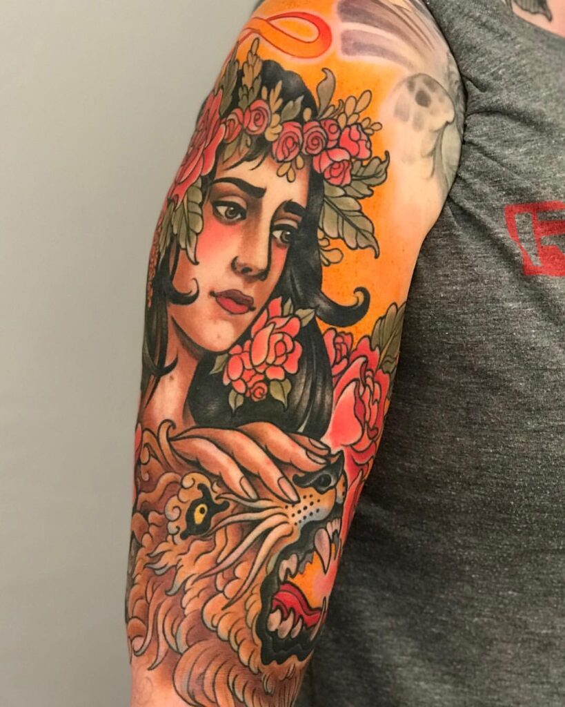 Tatuaggio colorato della forza