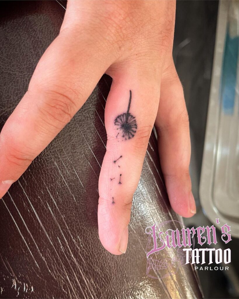 Dandelion Finger Tattoo