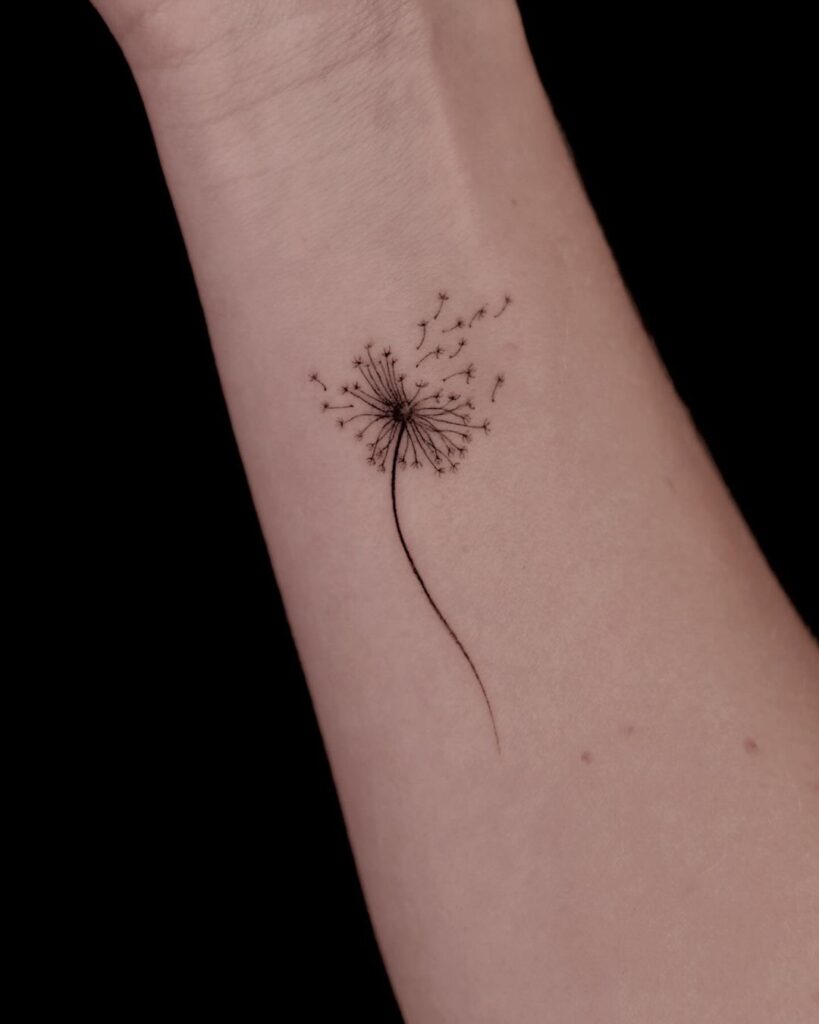 Dandelion Small Feminine Tattoo