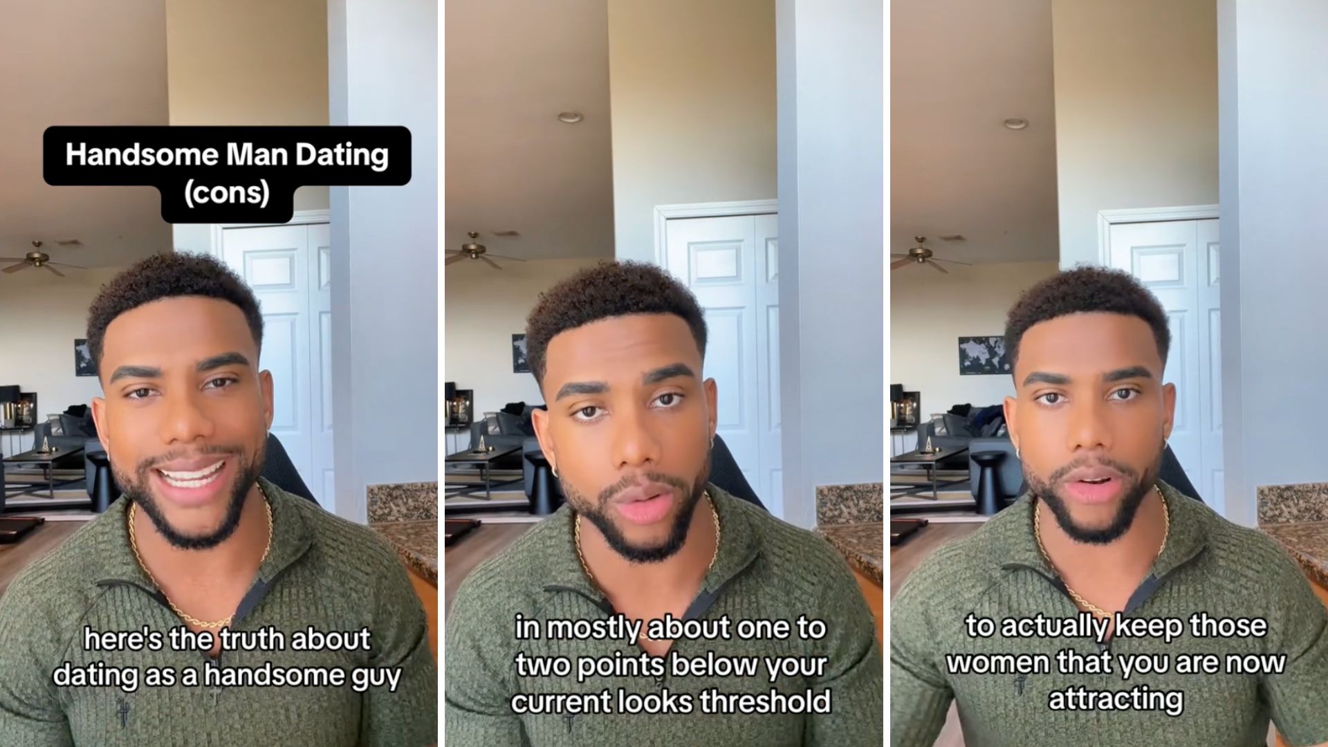 guy talking on tik tok video about dating a handsome guy