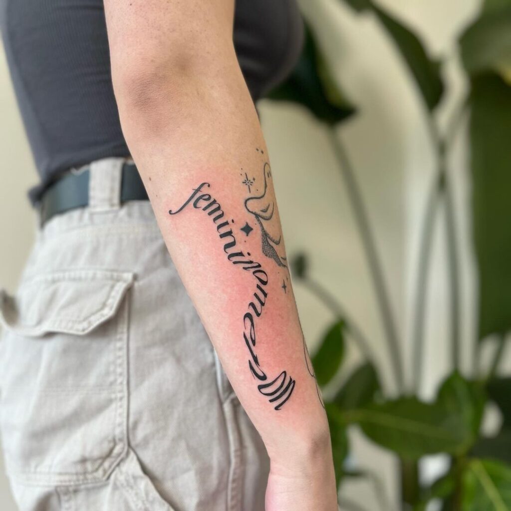 Femininomen Script Tattoo