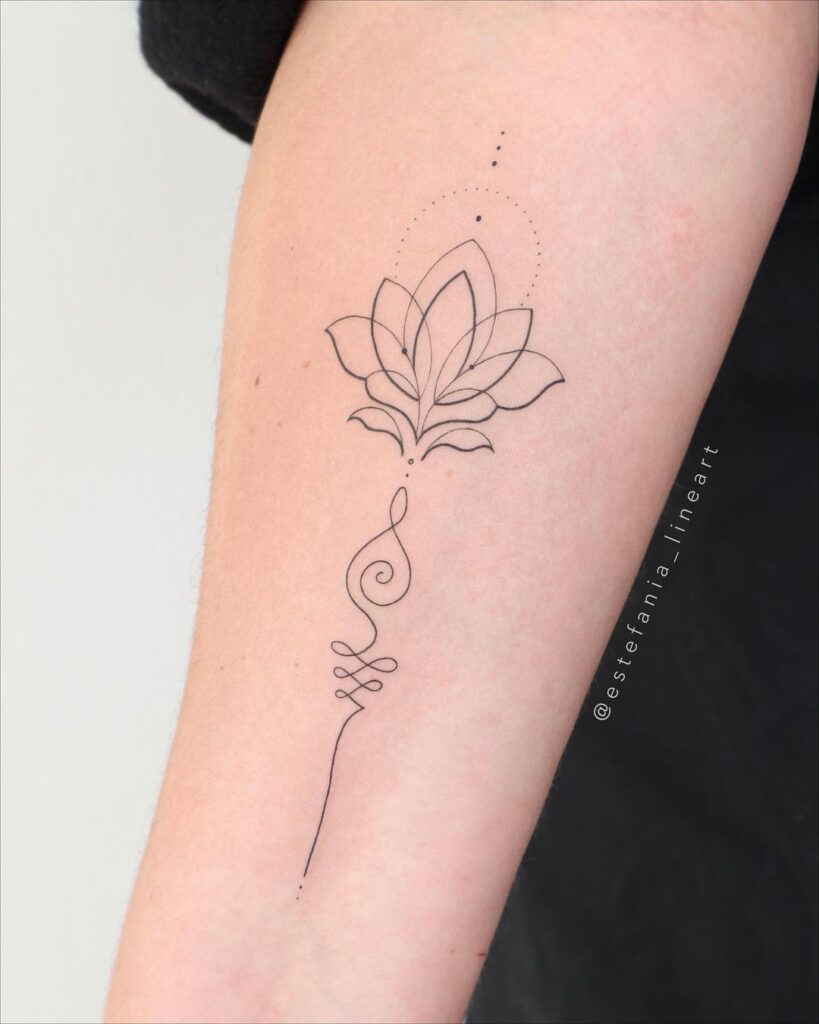 Tinta de linha fina Flor de Lótus