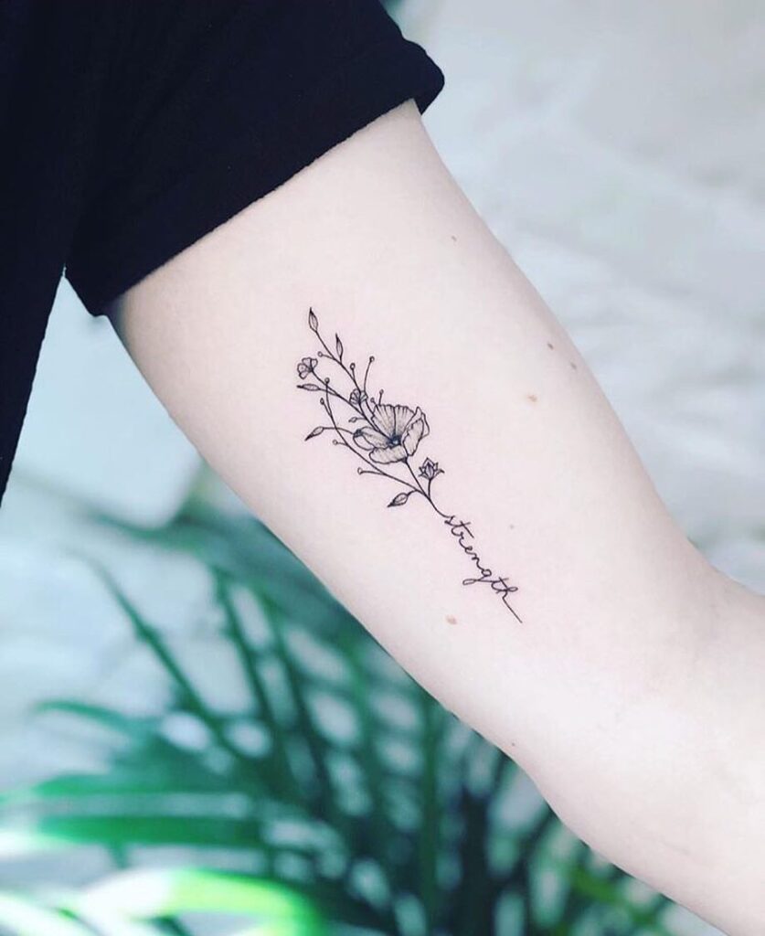 Flower Combined With Word Strength