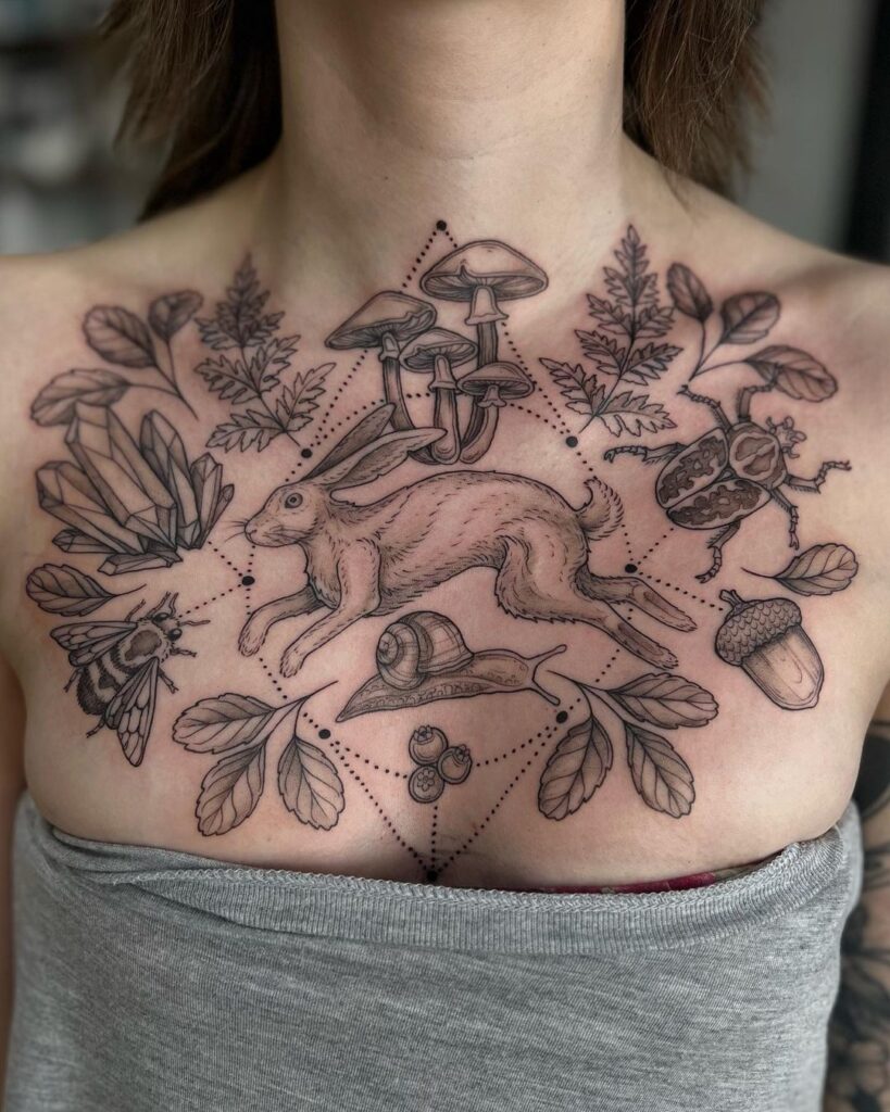 Tatuagem de retalhos de floresta