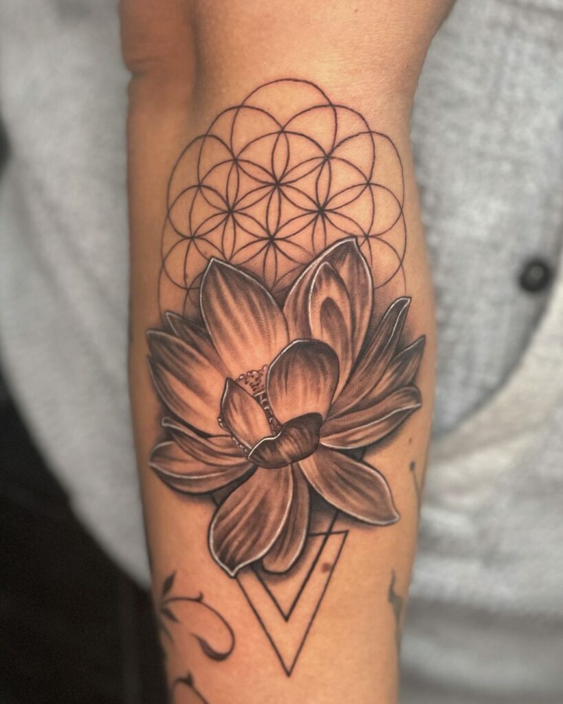 Geometric Flower Inkwork