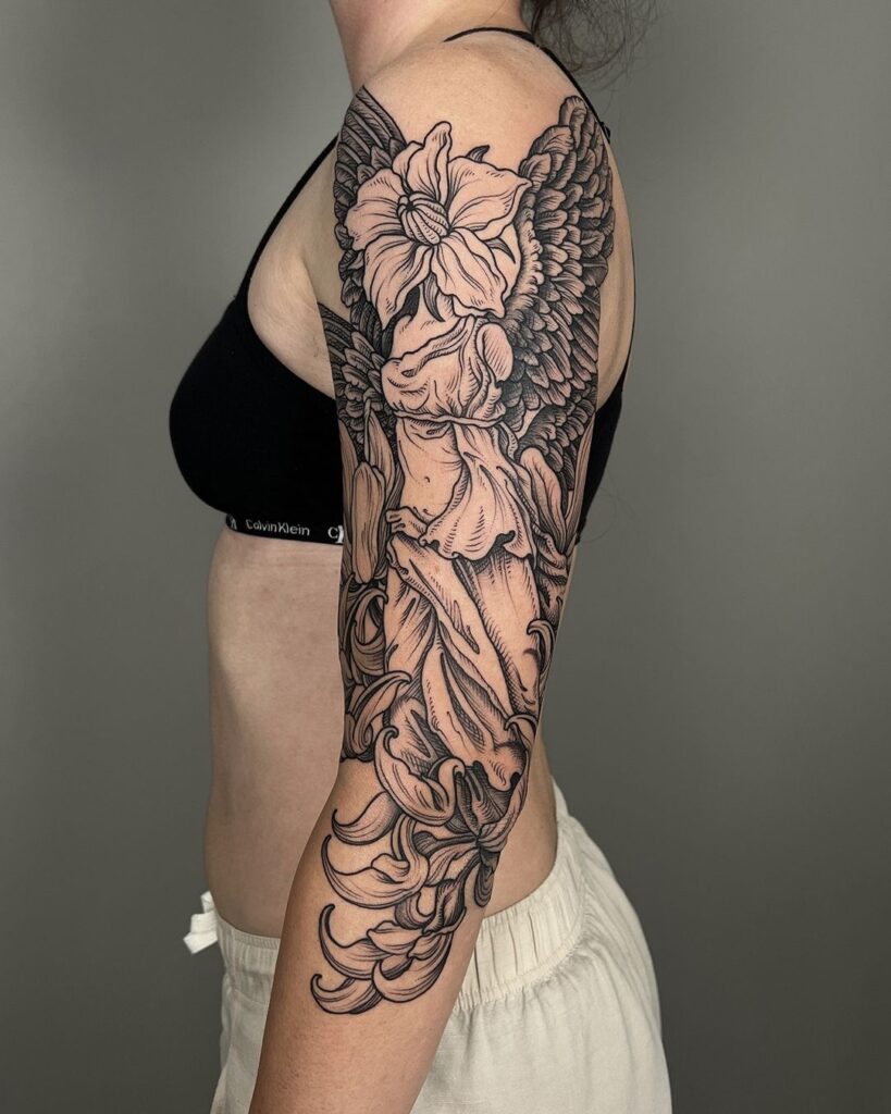 Greek Goddess Arm Tattoo