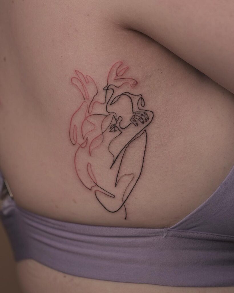 Heart Single Line Tattoo