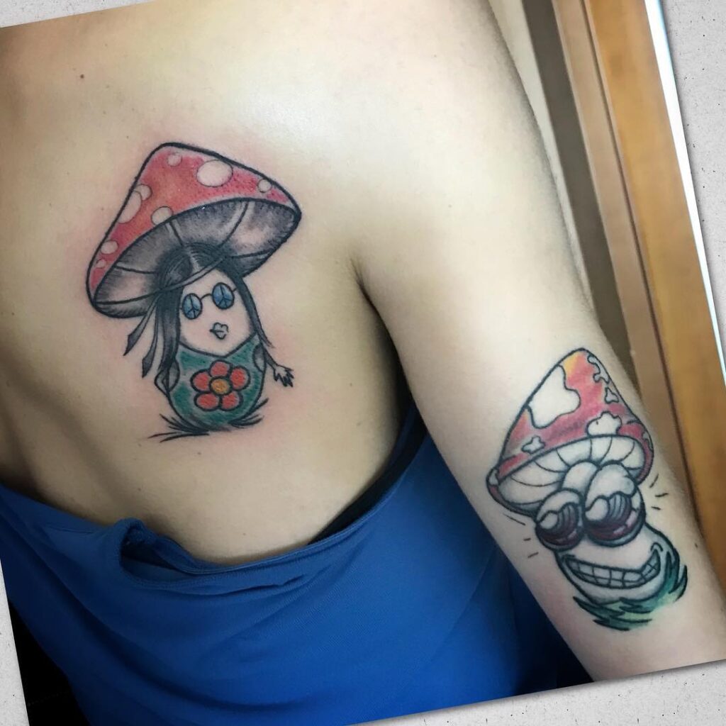 Hippie Mushrooms Tattoo