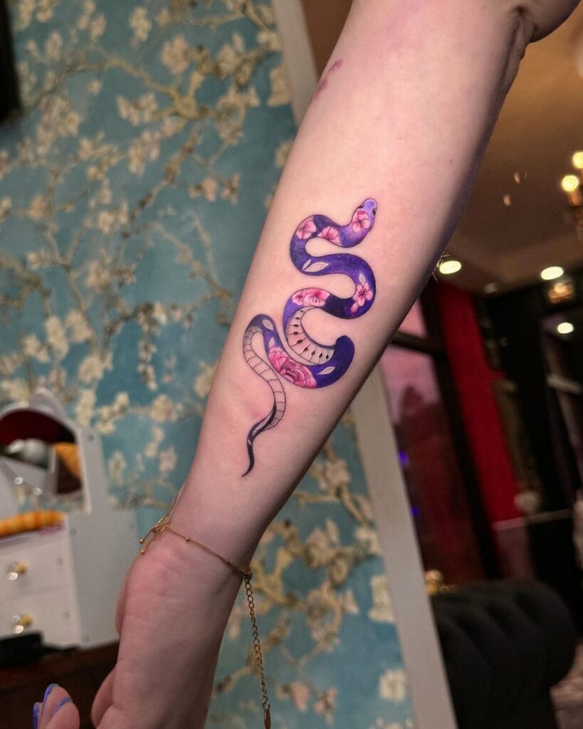 Hippy Girly Snake Tattoo