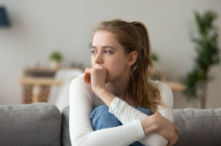 anxious young woman