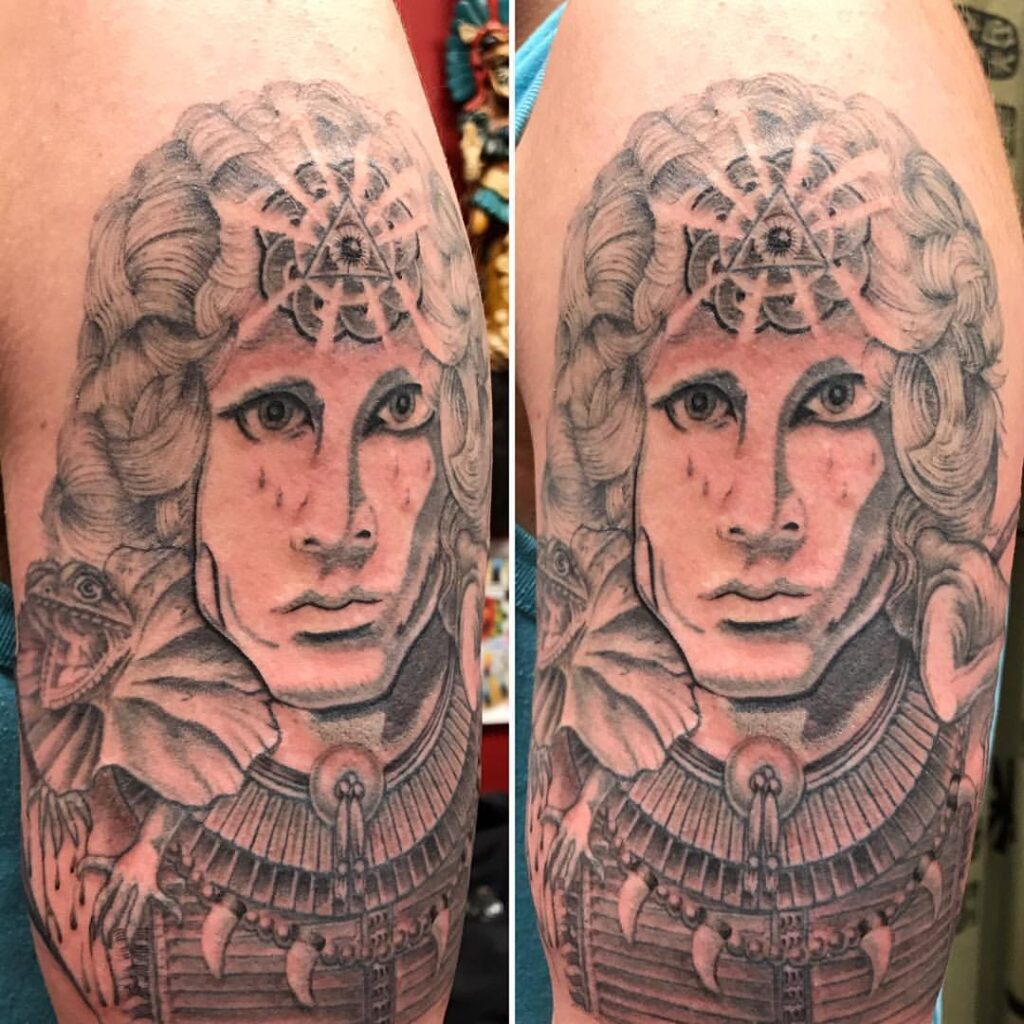 Tatuagem de Jim Morrison Mandala Olho Que Tudo Vê