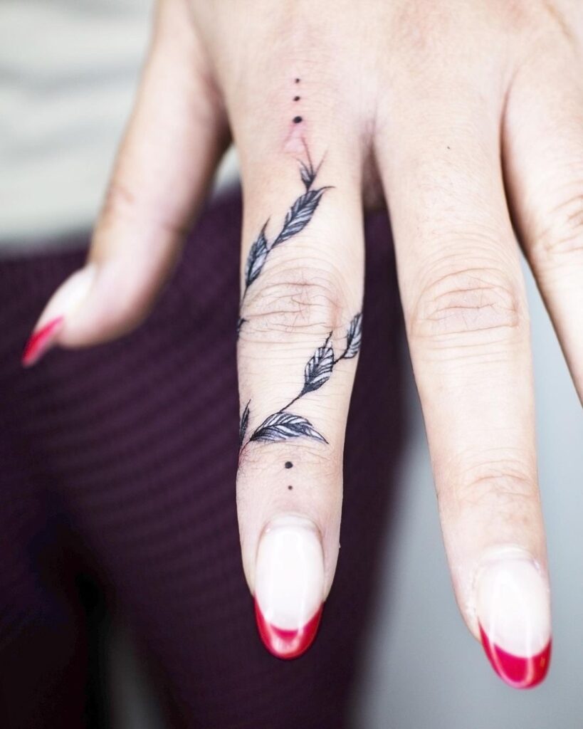 Leaf Finger Tattoo