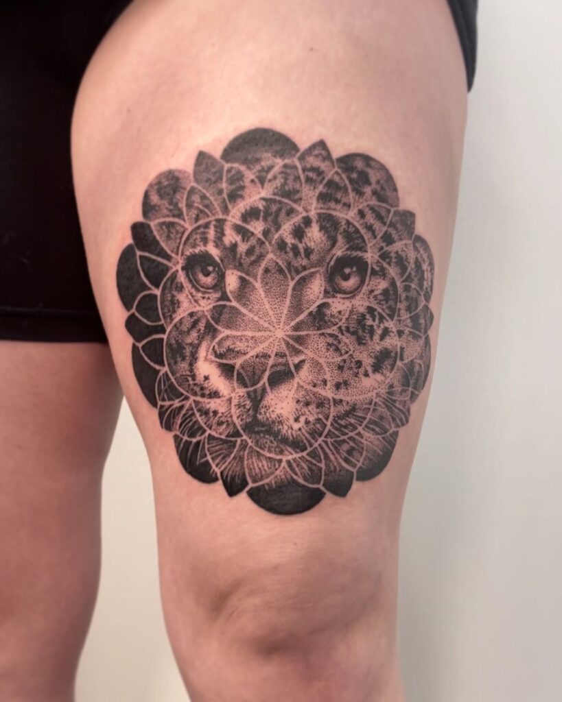 Leopard Dot Work Tattoo