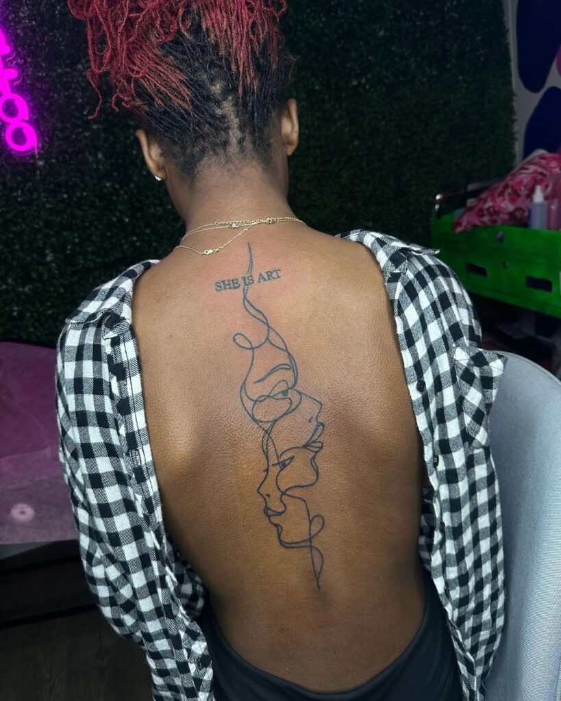 Linework Back Tattoo