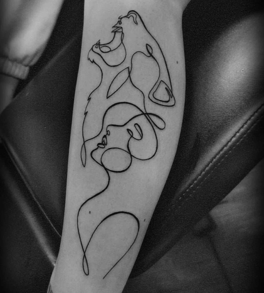 Lioness One-Line Tat