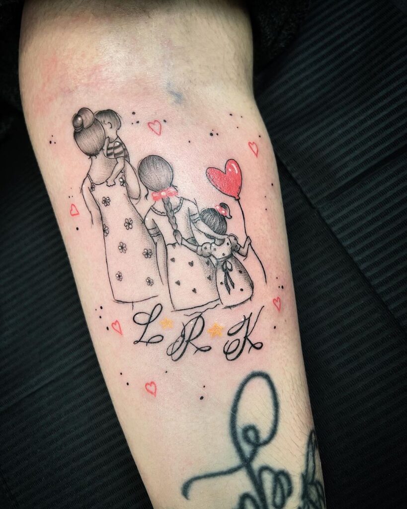 Tatuaggio mamma e figli