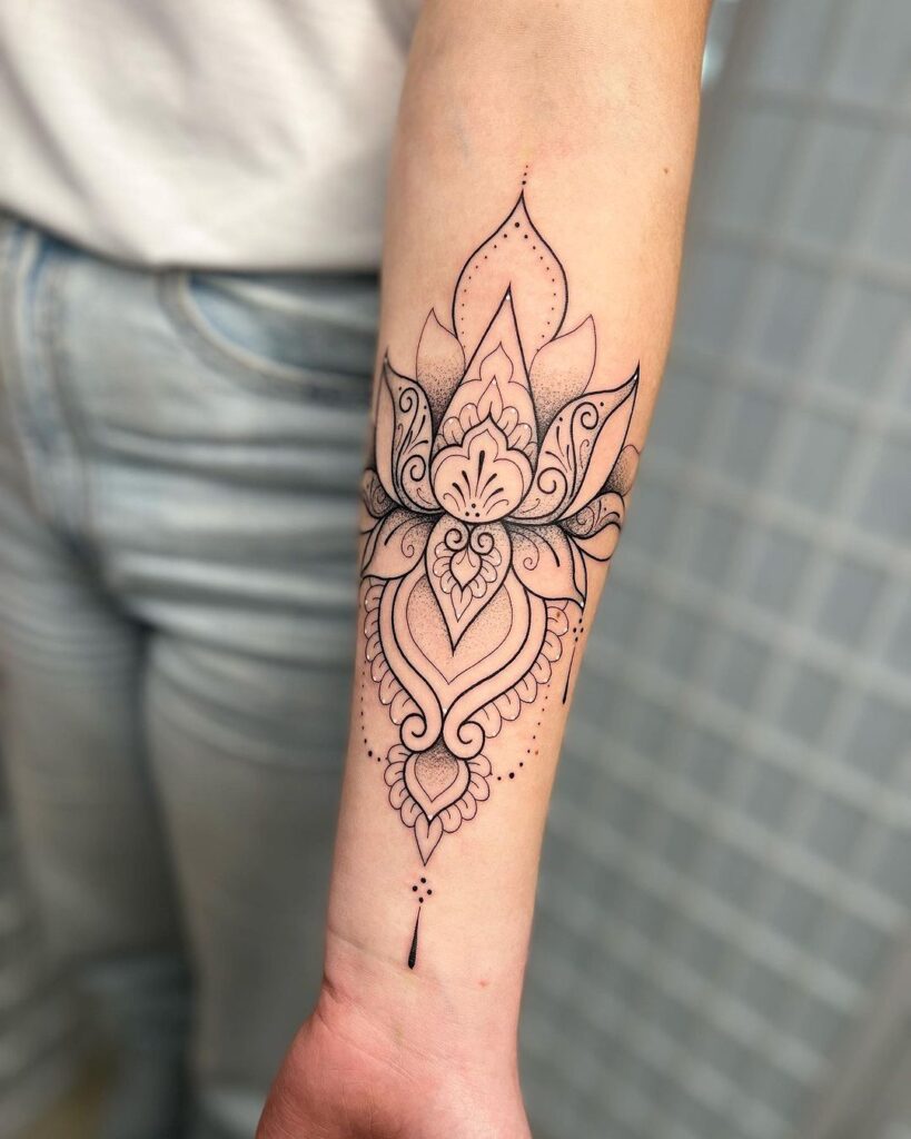 Ornamental Dot Work Tattoo