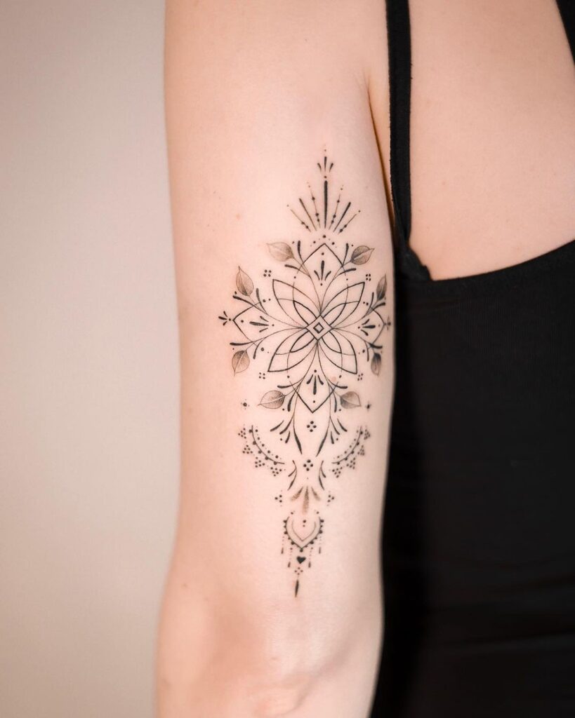 Ornamental Lotus Boho Tattoo