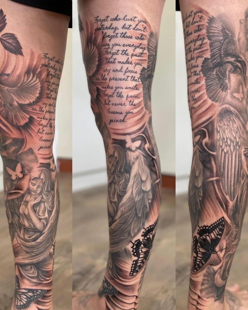 Script Leg Sleeve Ink