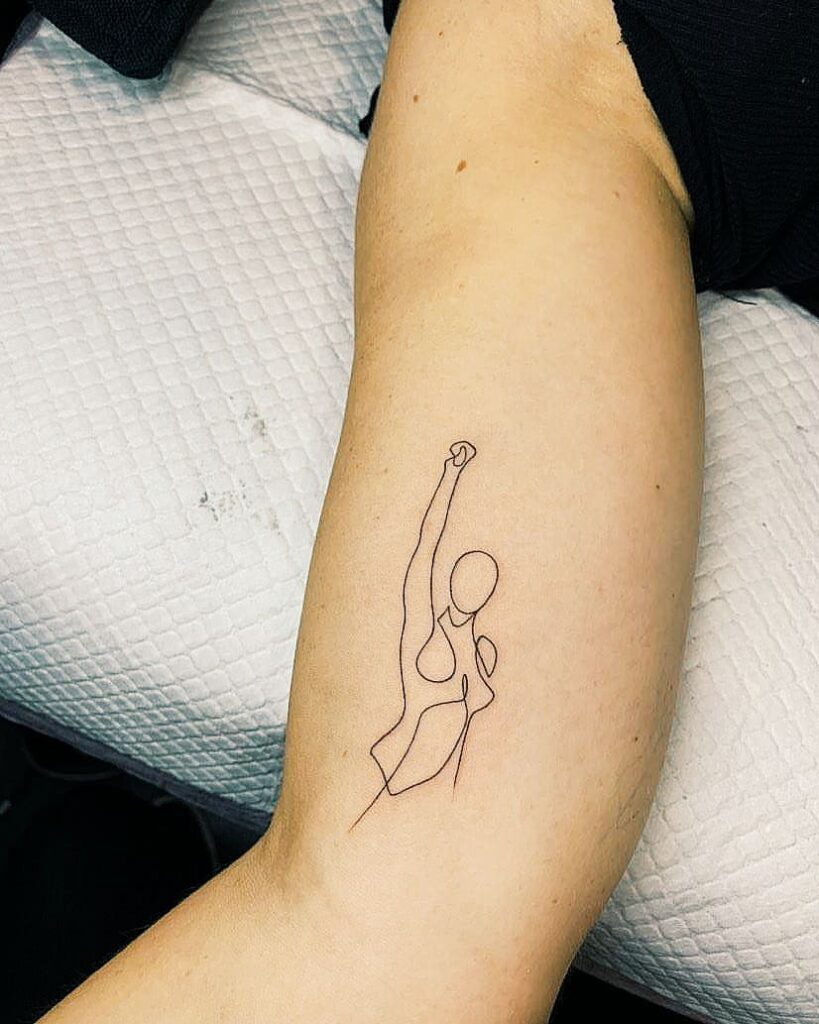 Single Line Strength Tattoo