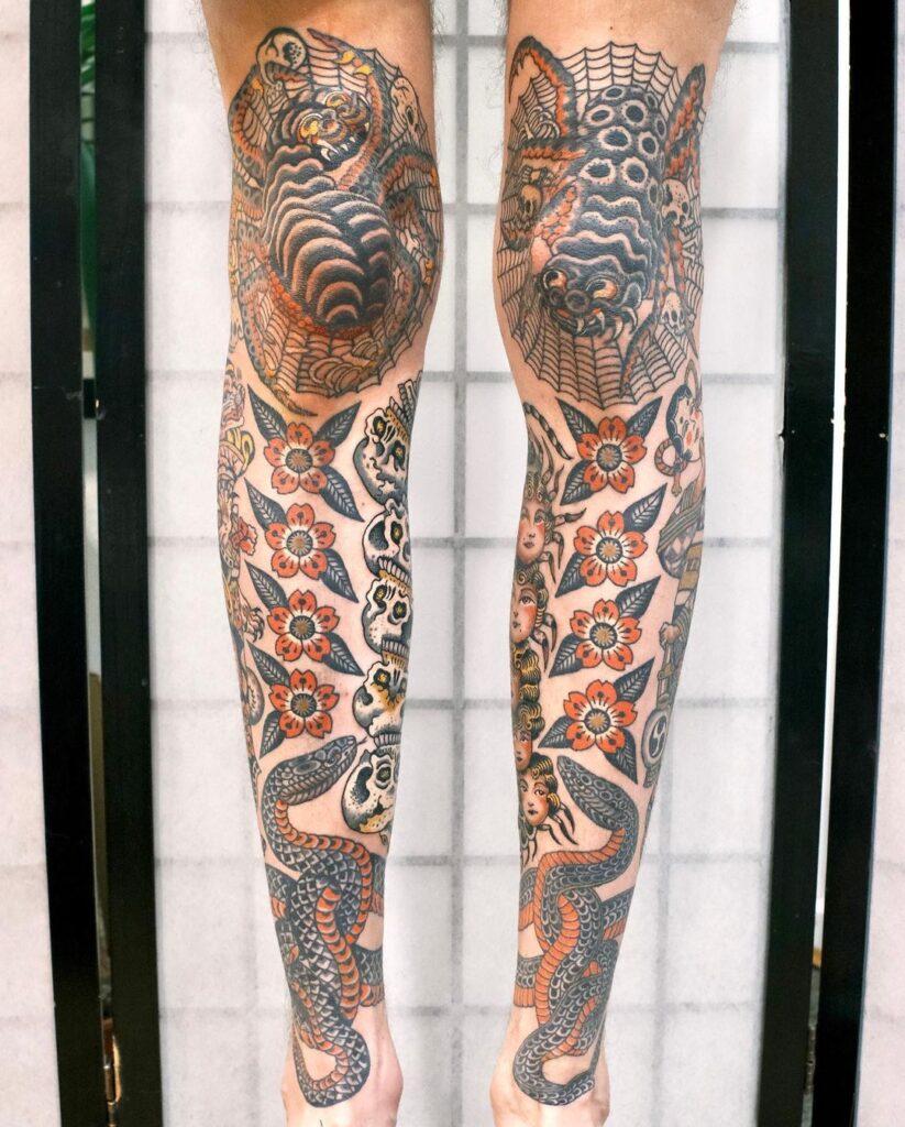 Snake And Spider Leg Sleeve Ink