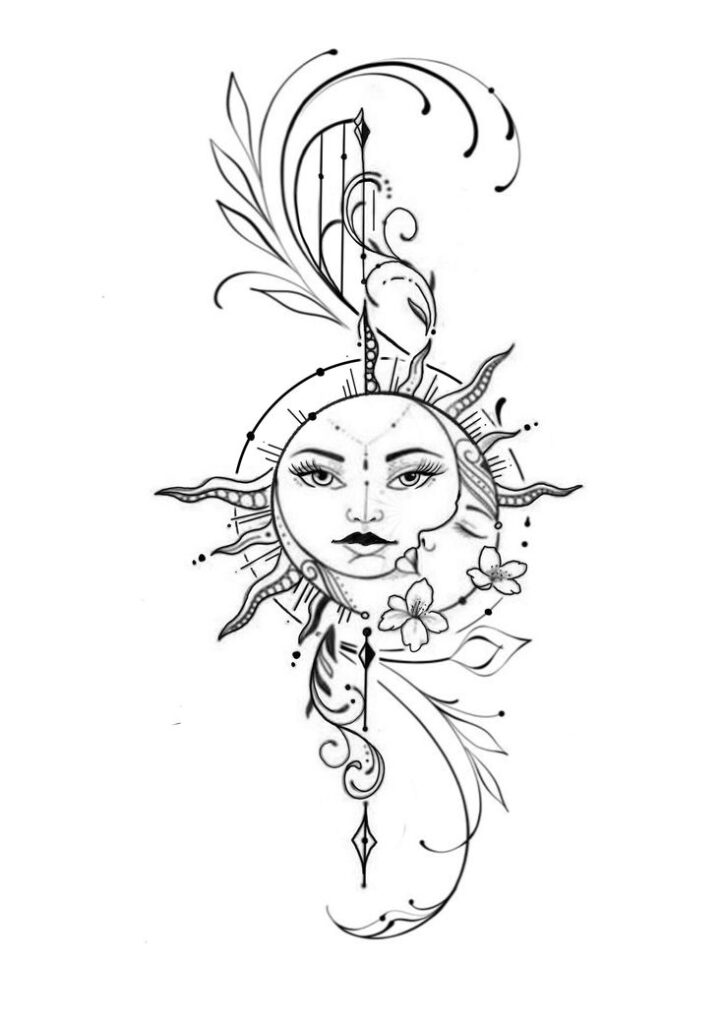 Tatuaggio Sole e Luna