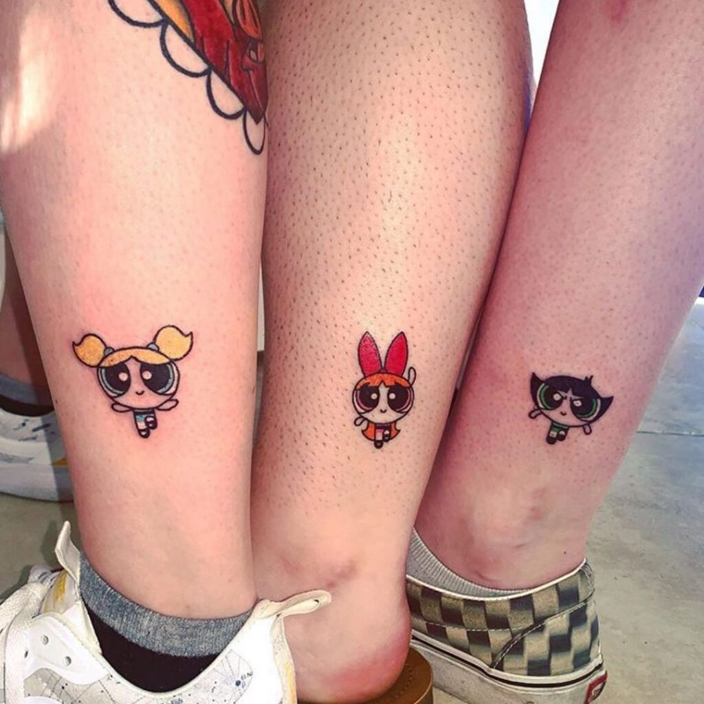 Tatuagem a condizer das Powerpuff Girls