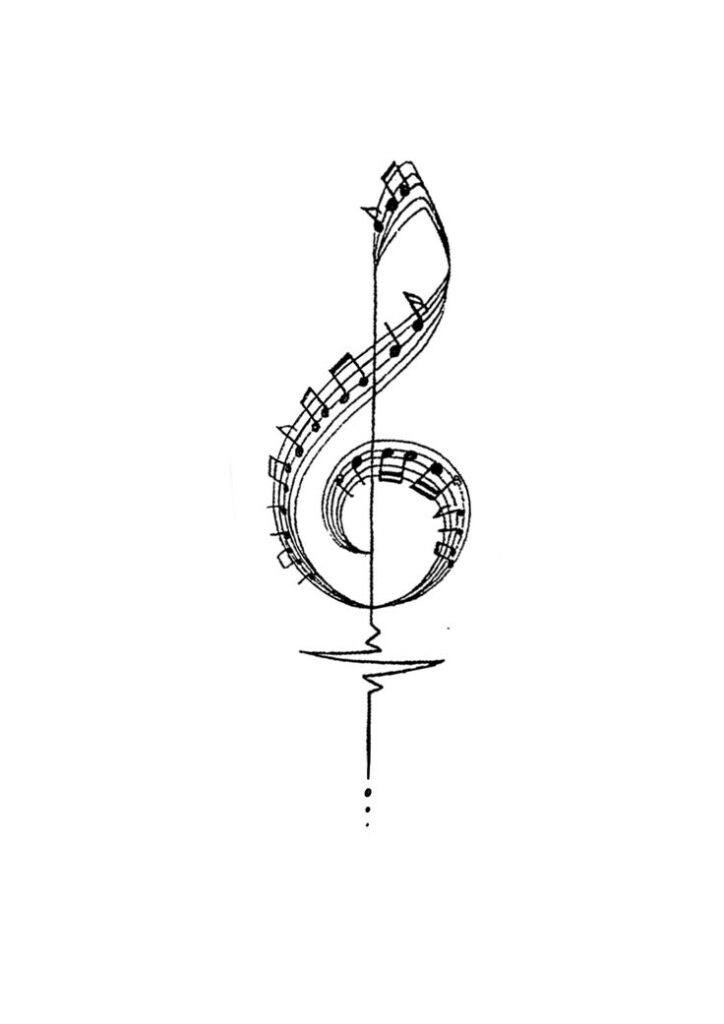 Violin Key Tattoo