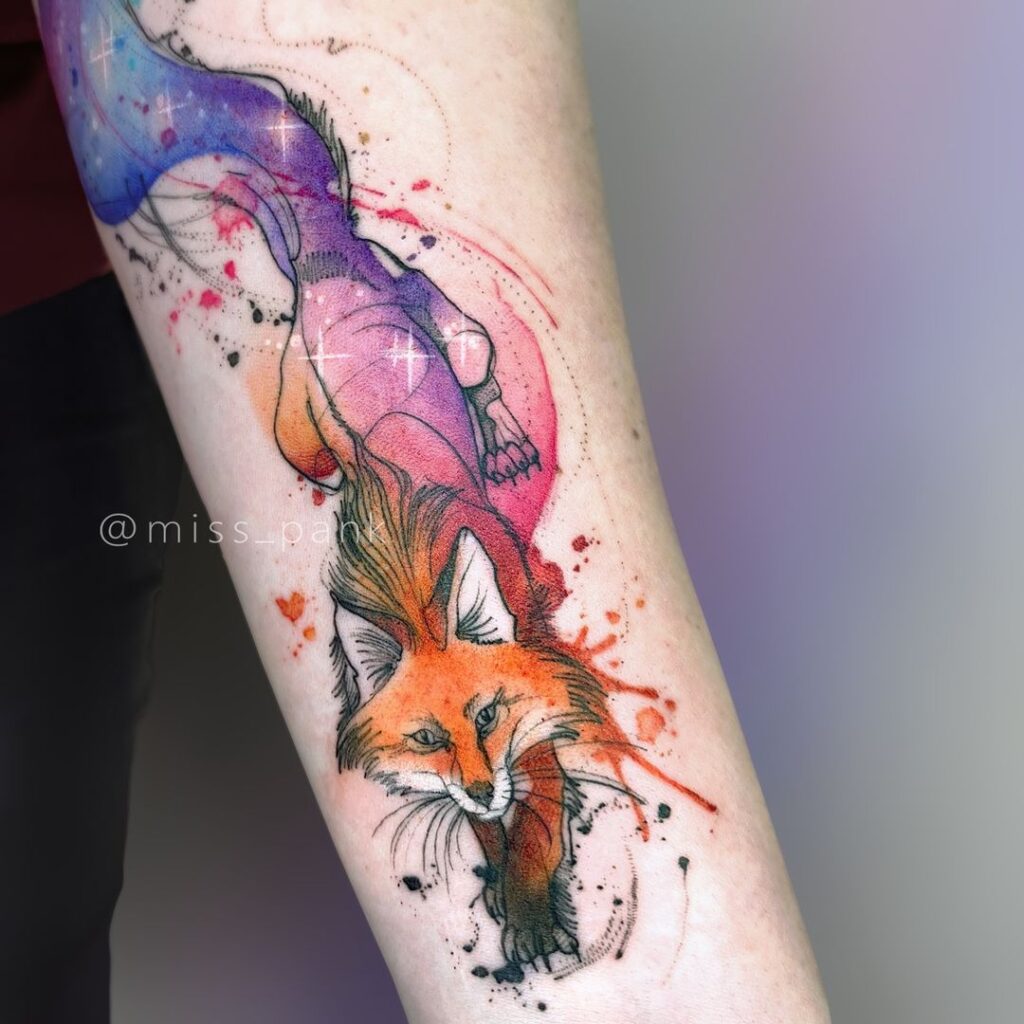 Watercolor Fox Tattoo