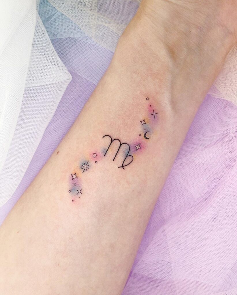 Watercolor Small Zodiac Tattoo