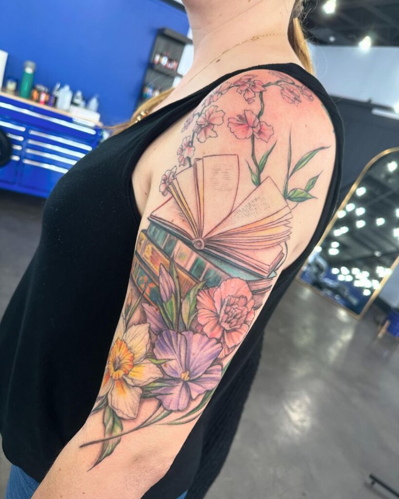 Watercolor Tattoo For Books Lovers