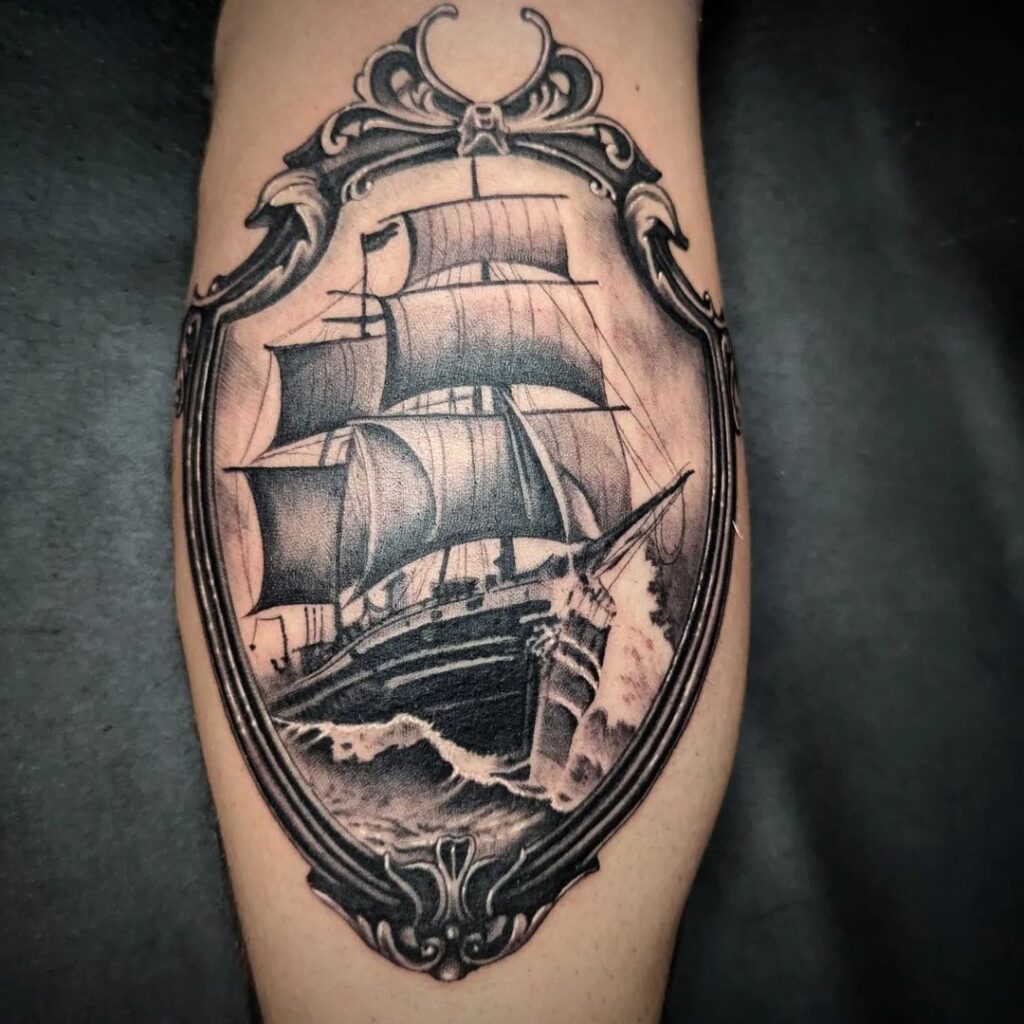 espejo antiguo tatuaje marinero