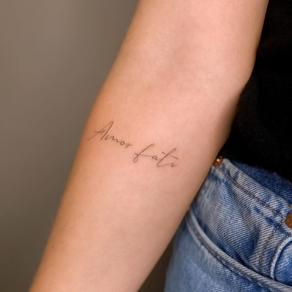 fine line script tattoo