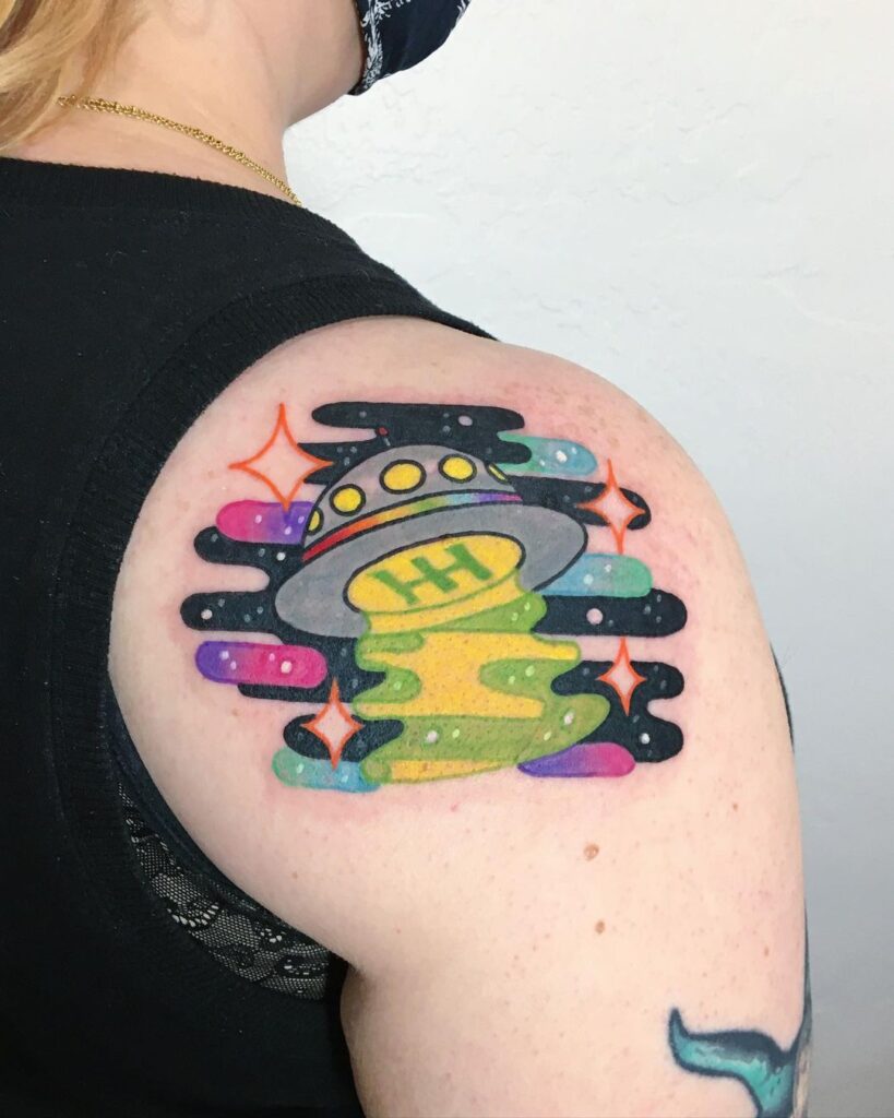 tatuaggio funky UFO