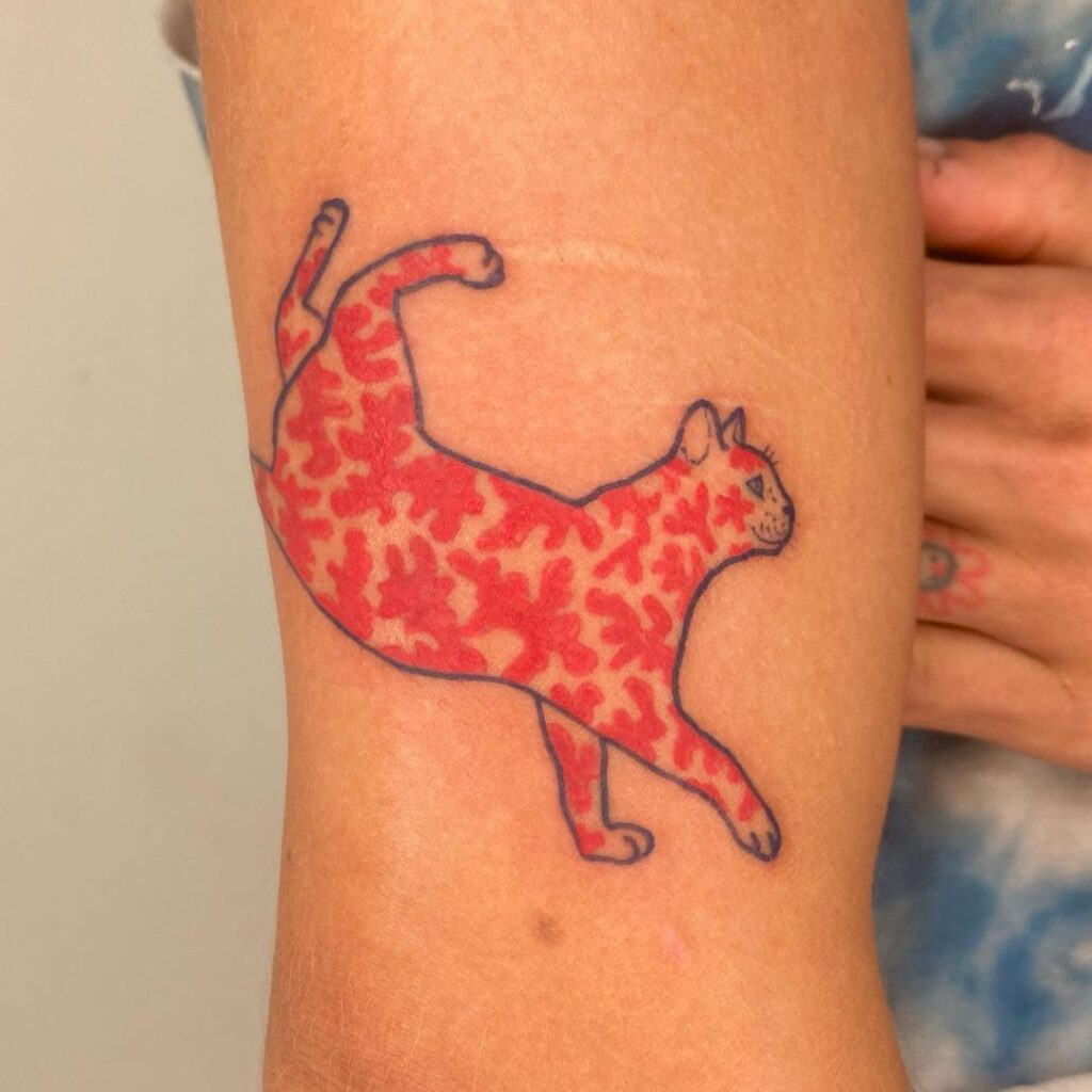 funky cat tattoo