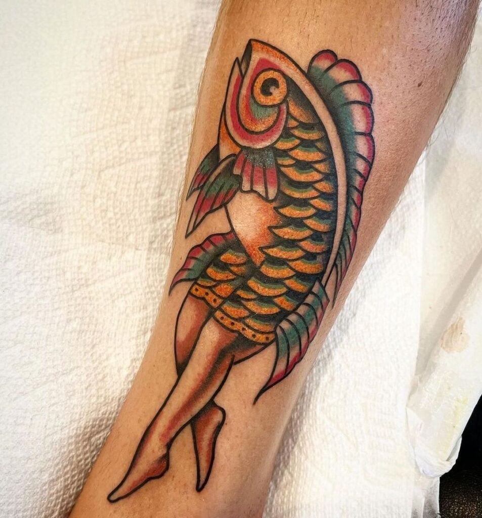 tatuaggio funky fish color