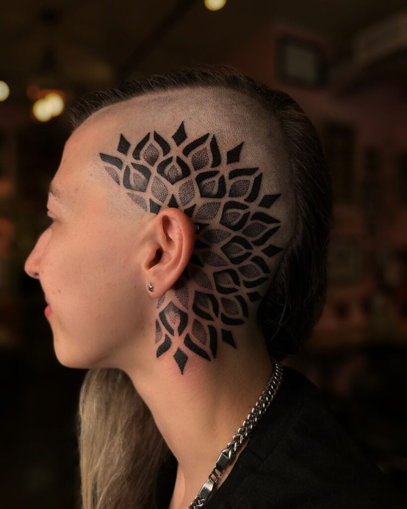 mandala head tattoo