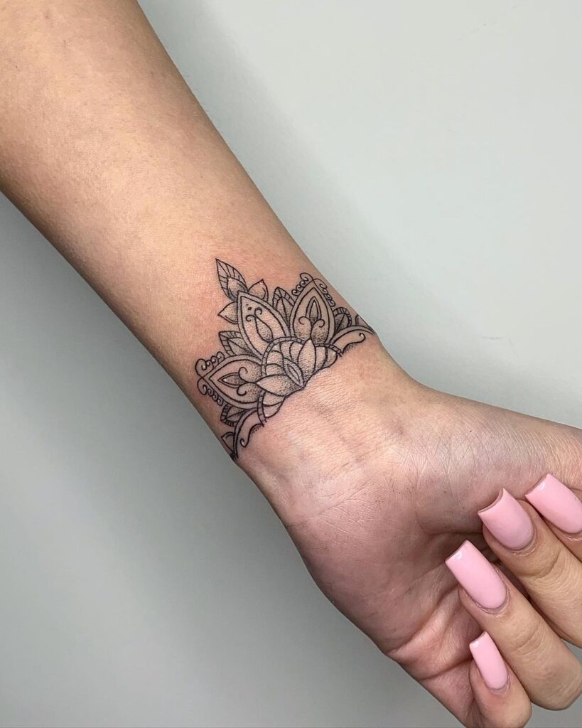mandala wrist tattoo