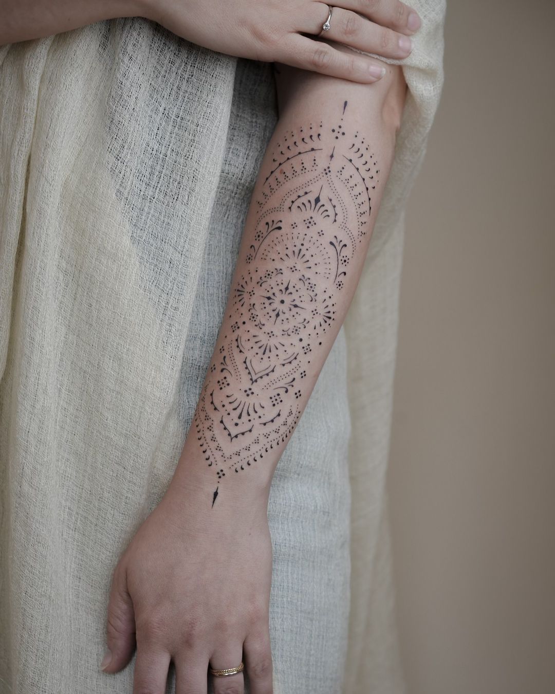 ornamental forearm tattoo