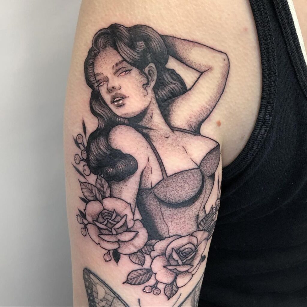 pin-up girl vintage tattoo